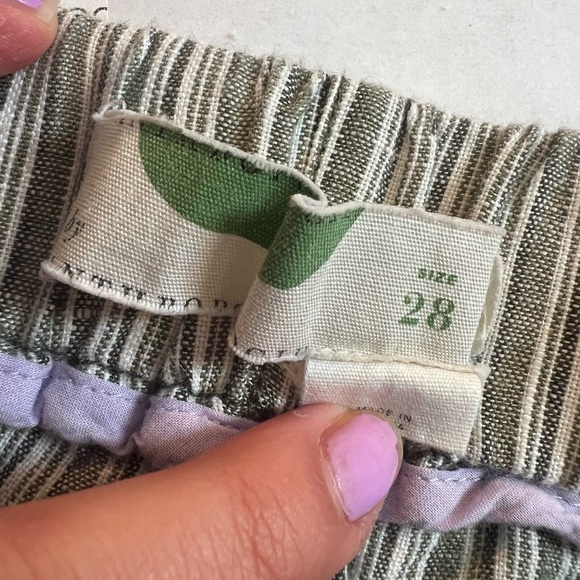 Anthropologie Moss Striped Pleated Linen Pants Sz 28 - Picture 6 of 8